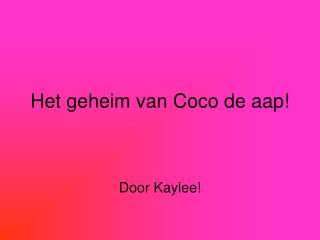 Het geheim van Coco de aap!