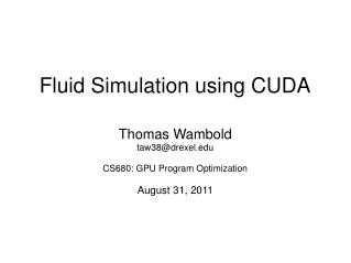 Fluid Simulation using CUDA