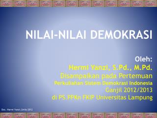 NILAI-NILAI DEMOKRASI