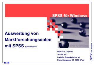 Auswertung von Marktforschungsdaten mit SPSS für Windows 						 WINDER Thomas