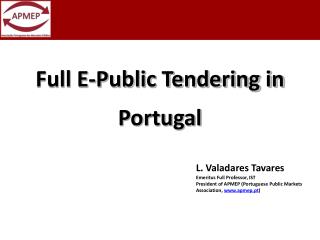 Full E-Public Tendering in Portugal