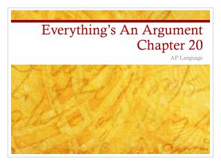 Everything’s An Argument Chapter 20