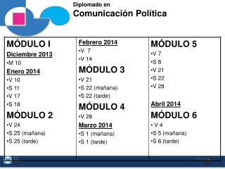 Diplomado en Comunicación Política