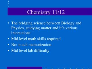 Chemistry 11/12