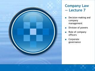 Company Law — Lecture 7