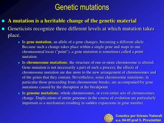 Genetic mutations