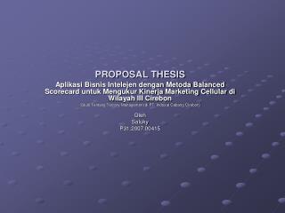 PROPOSAL THESIS