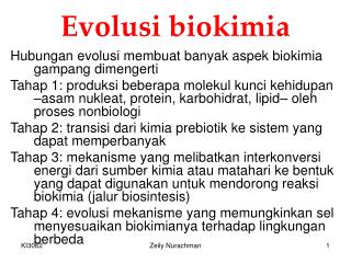 Evolusi biokimia