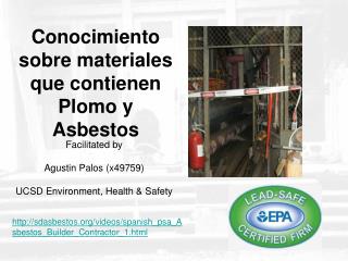 Conocimiento sobre materiales que contienen Plomo y Asbestos