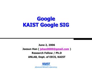 Google KAIST Google SIG