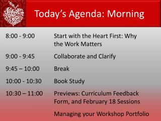 8:00 - 9:00		Start with the Heart First: Why 				the Work Matters