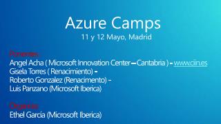 Azure Camps 11 y 12 Mayo, Madrid