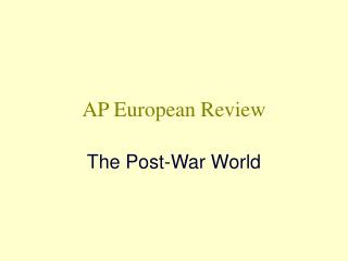 AP European Review