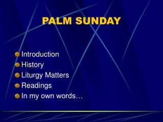 PALM SUNDAY