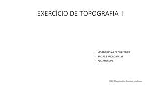 EXERCÍCIO DE TOPOGRAFIA II