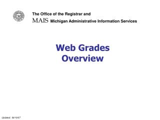 Web Grades Overview