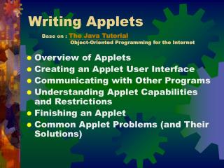 Writing Applets