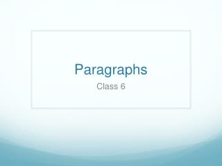 Paragraphs