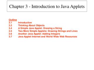 Chapter 3 - Introduction to Java Applets