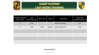 CADET PLATOON LAST WEEKS TRAINING