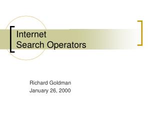 Internet Search Operators