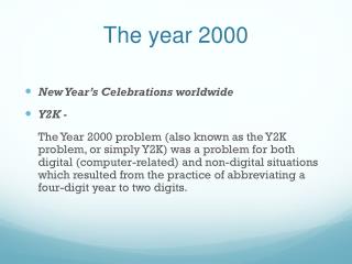 The year 2000