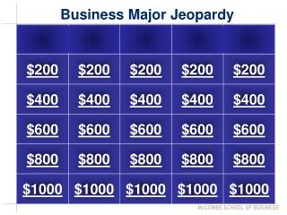 Business Major Jeopardy