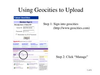 Using Geocities to Upload