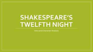 Shakespeare’s Twelfth Night