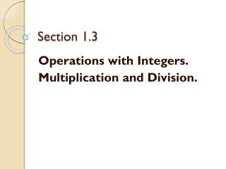 Section 1.3