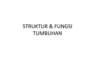 STRUKTUR &amp; FUNGSI TUMBUHAN