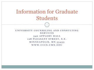 Information for Graduate Students