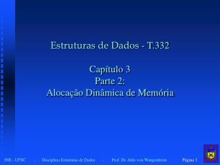 Estruturas de Dados - T.332 Capítulo 3 Parte 2: Alocação Dinâmica de Memória