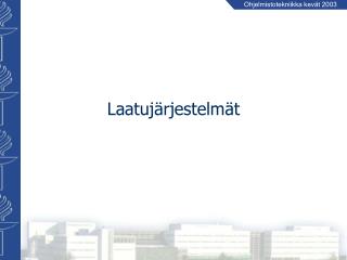 Laatujärjestelmät