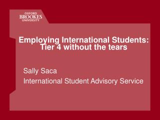 Employing International Students: Tier 4 without the tears