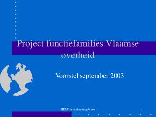 Project functiefamilies Vlaamse overheid