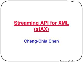 Streaming API for XML (stAX)
