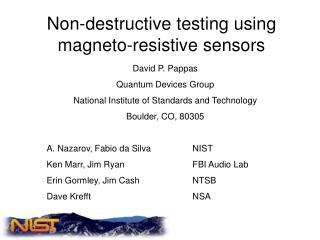 Non-destructive testing using magneto-resistive sensors