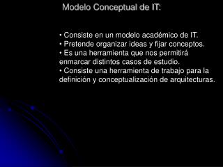 Modelo Conceptual de IT: