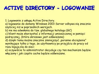 1. Logowanie z usługą Active Directory.