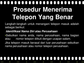 Prosedur Menerima Telepon Yang Benar