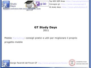 GT Study Days 2011