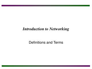 Introduction to Networking