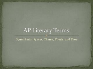 AP Literary Terms: