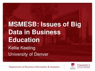 MSMESB: Issues of Big Data in Business Education