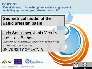 Geometrical model of the Baltic artesian basin