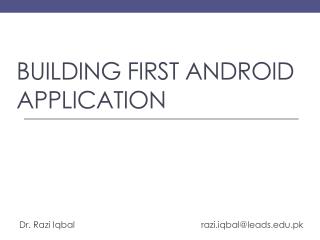 Building first android application