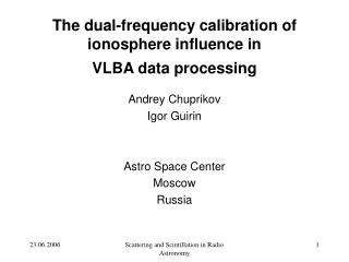 The dual-frequency calibration of ionosphere influence in VLBA data processing