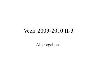 Vezir 2009-2010 II-3