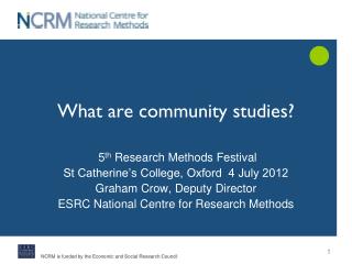 What are community studies?